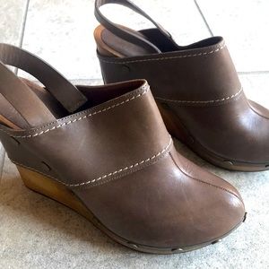 See by Chloe sling back 4 in heel clogs.